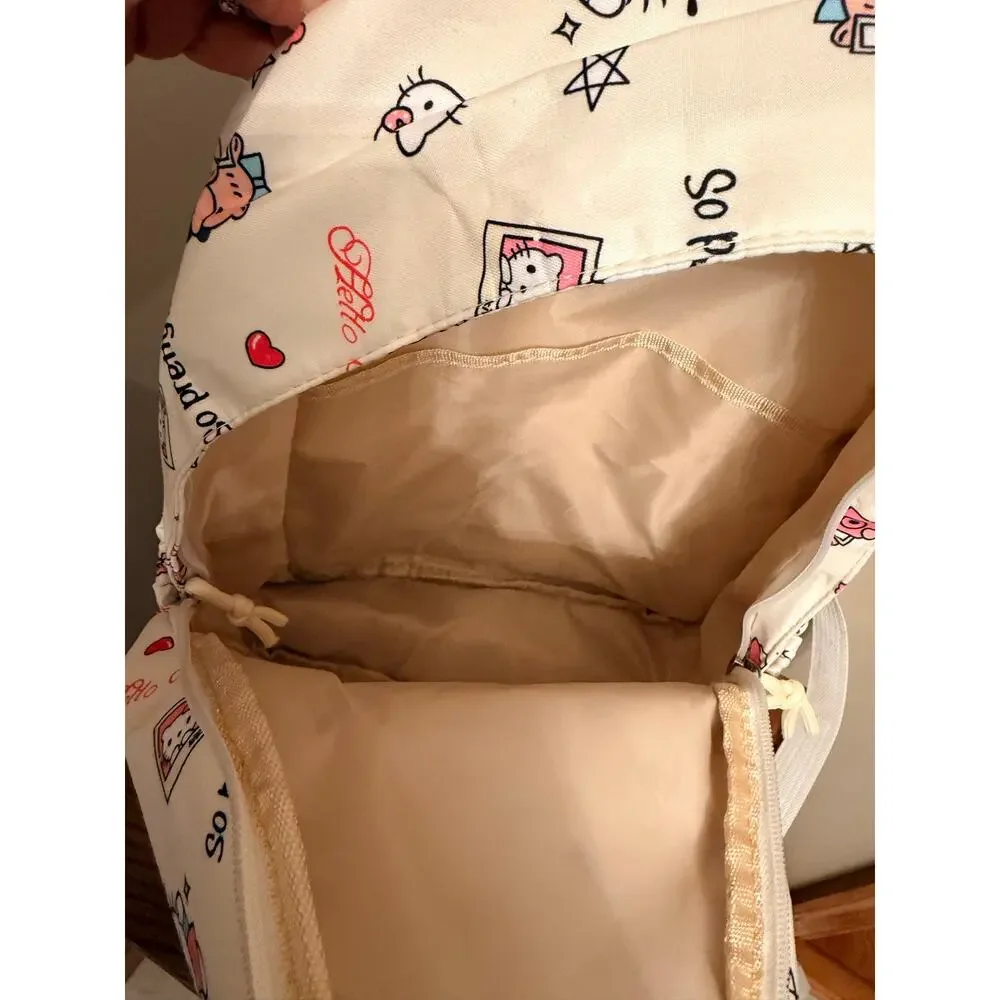 Hello Kitty Full Print Casual Backpack, Summer Lightweight Book Bag, NWOT